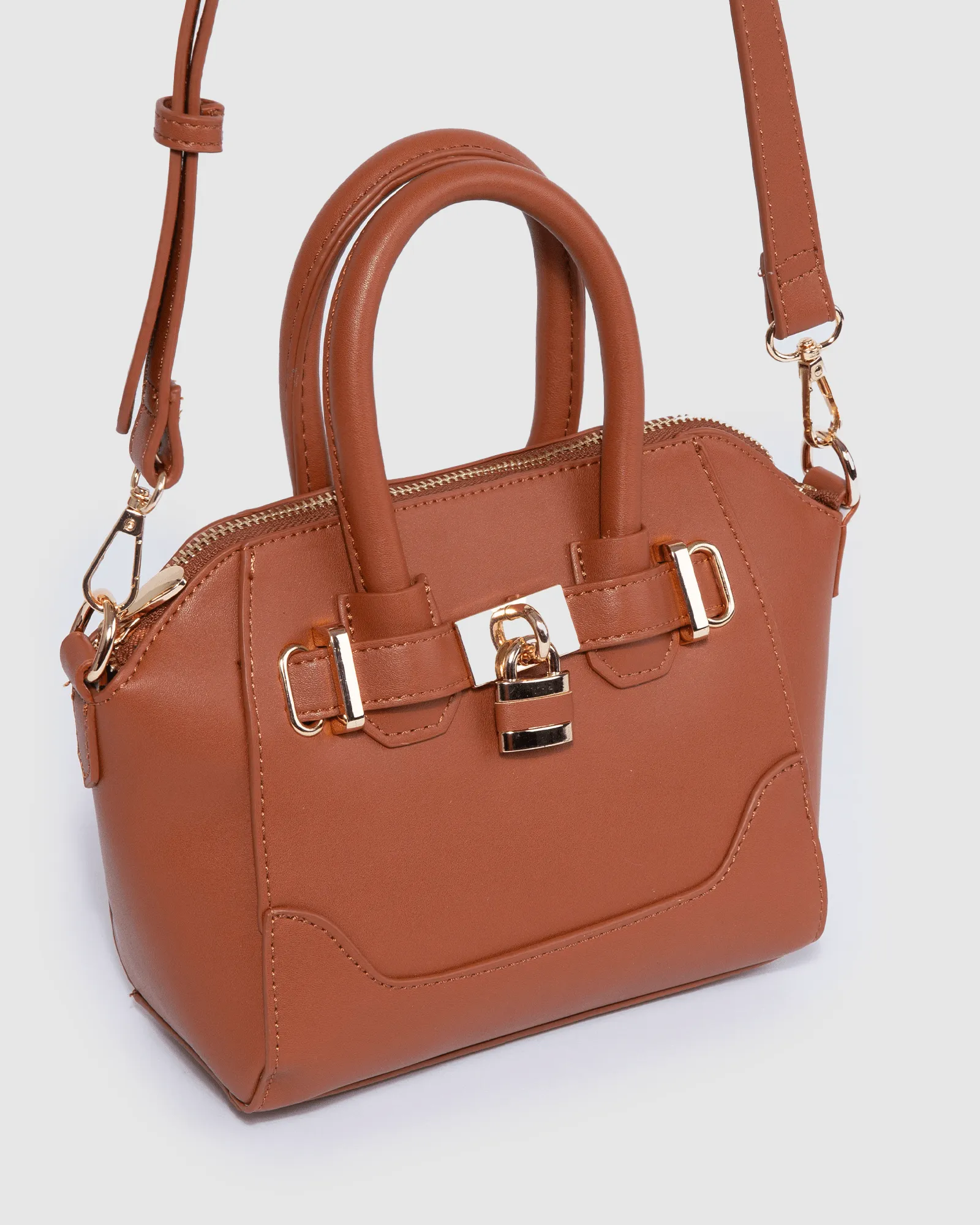 Tan Frankie Mini Lock Tote Bag sold by Collete Hayman product image thumbnail 4