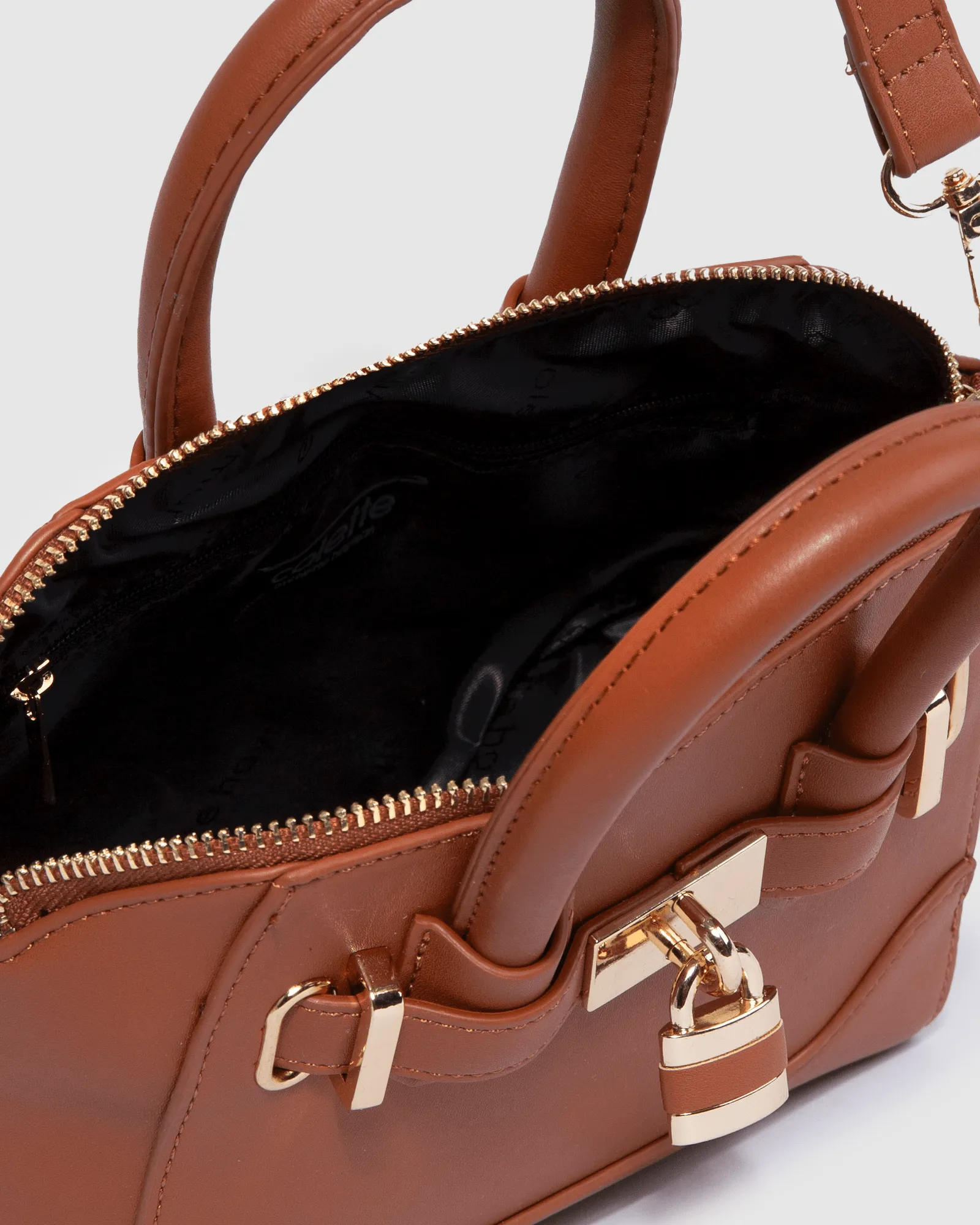 Tan Frankie Mini Lock Tote Bag sold by Collete Hayman product image thumbnail 5