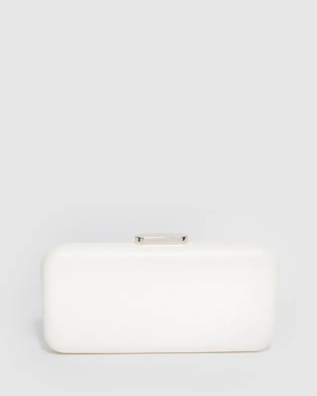 White Marlee Hardcase Clutch Bag sold by Collete Hayman