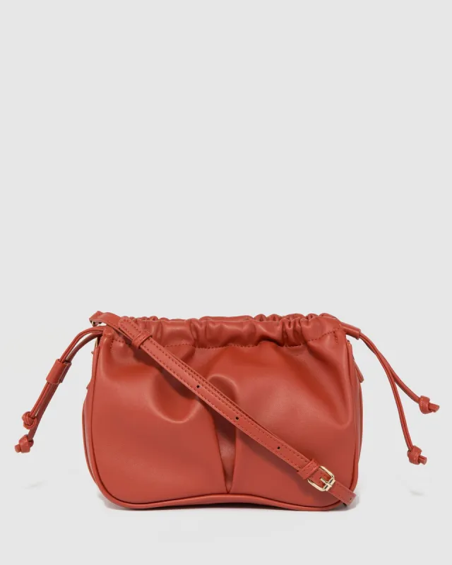 Terracotta Isobel Drawstring Pouch Bag sold by Collete Hayman