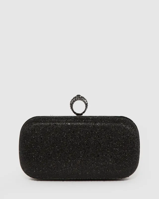 Black Becca Loop Handle Clutch Bag sold by Collete Hayman