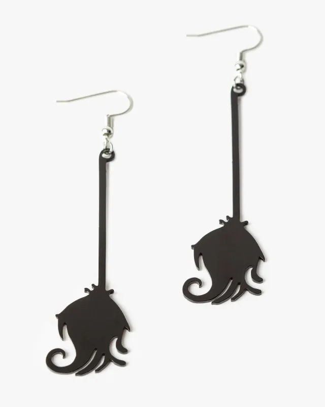 Black Witch Broomstick Earrings sold by Collete Hayman
