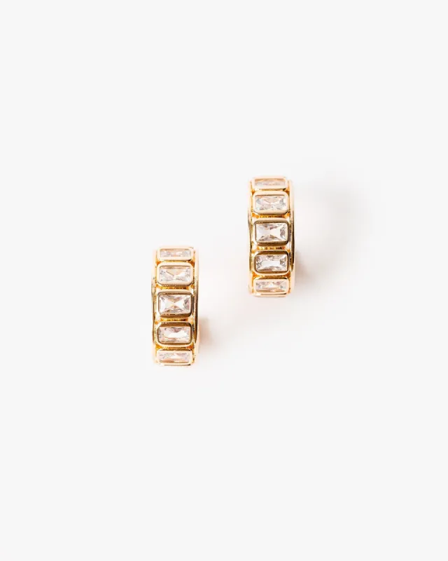 Crystal Huggie Hoop Earrings sold by Collete Hayman