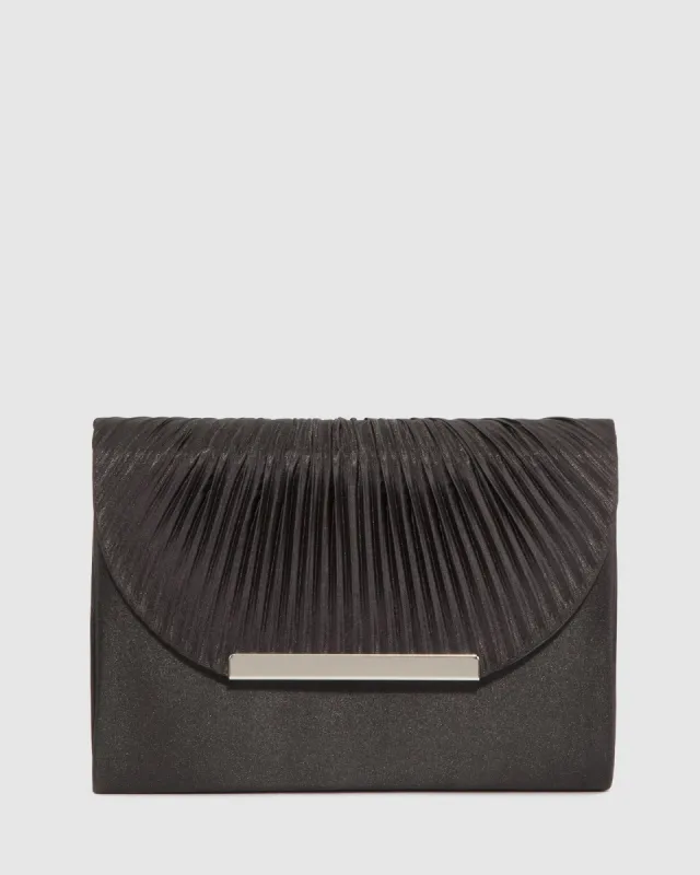 Black Luna Flap Over Clutch Bag sold by Collete Hayman