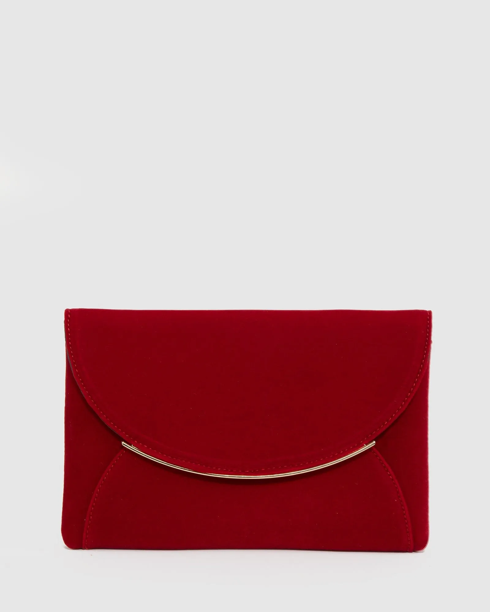 Red Dalila Envelope Clutch Bag sold by Collete Hayman