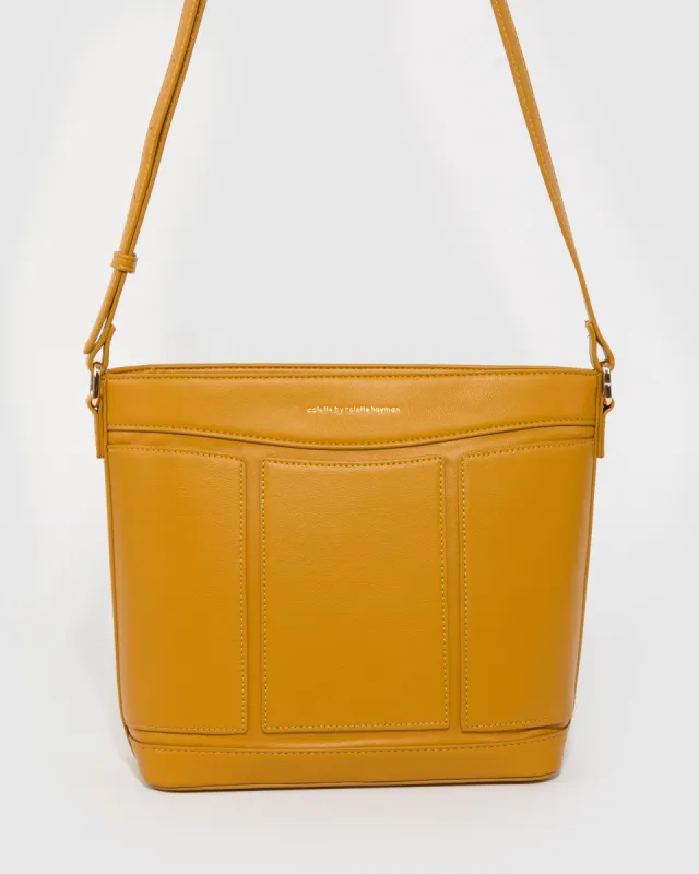 Yellow Pia Panel Crossbody Bag sold by Collete Hayman