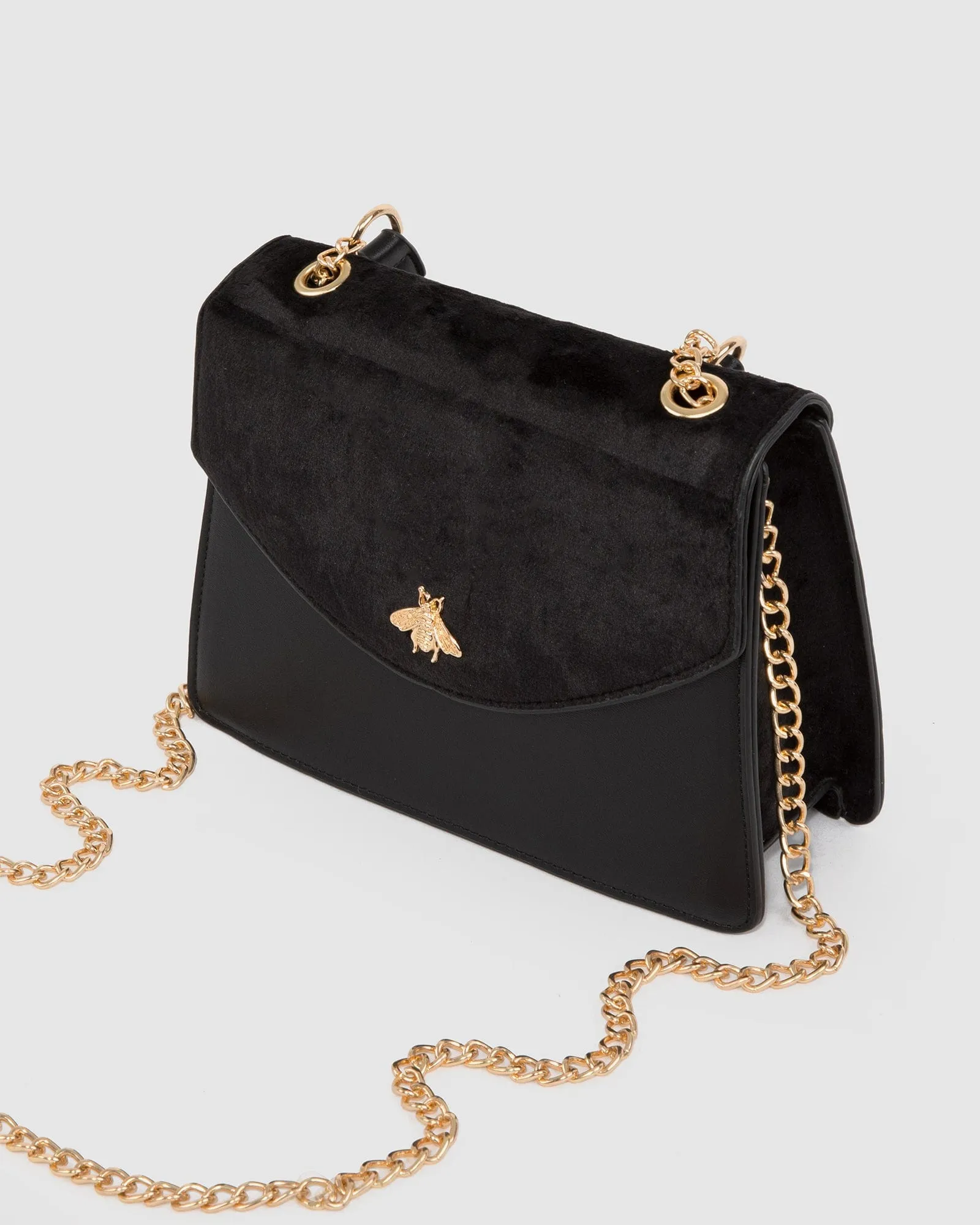 Black Libby Suede Bee Crossbody Bag sold by Collete Hayman product image thumbnail 5