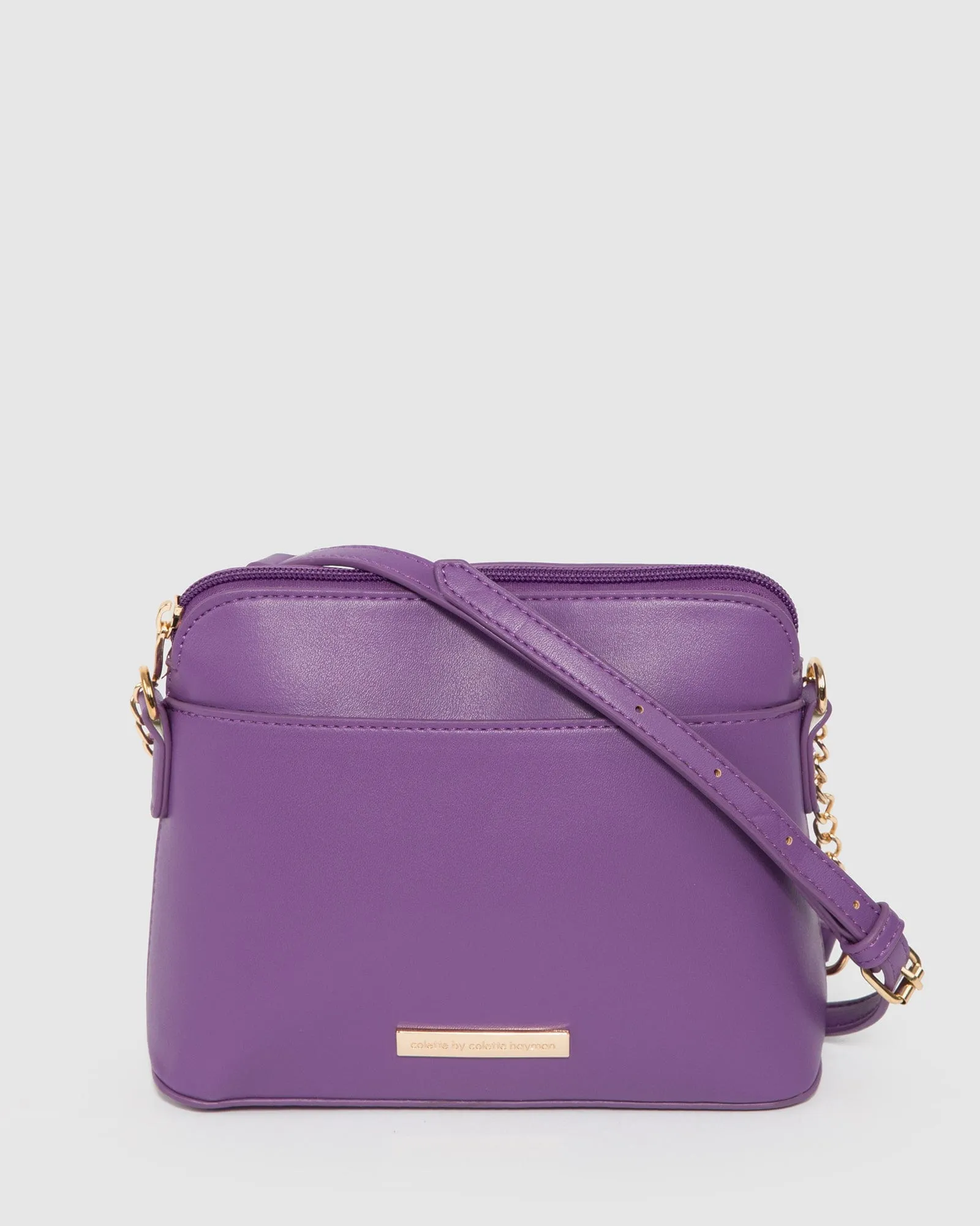 Purple Karen Plate Crossbody Bag sold by Collete Hayman