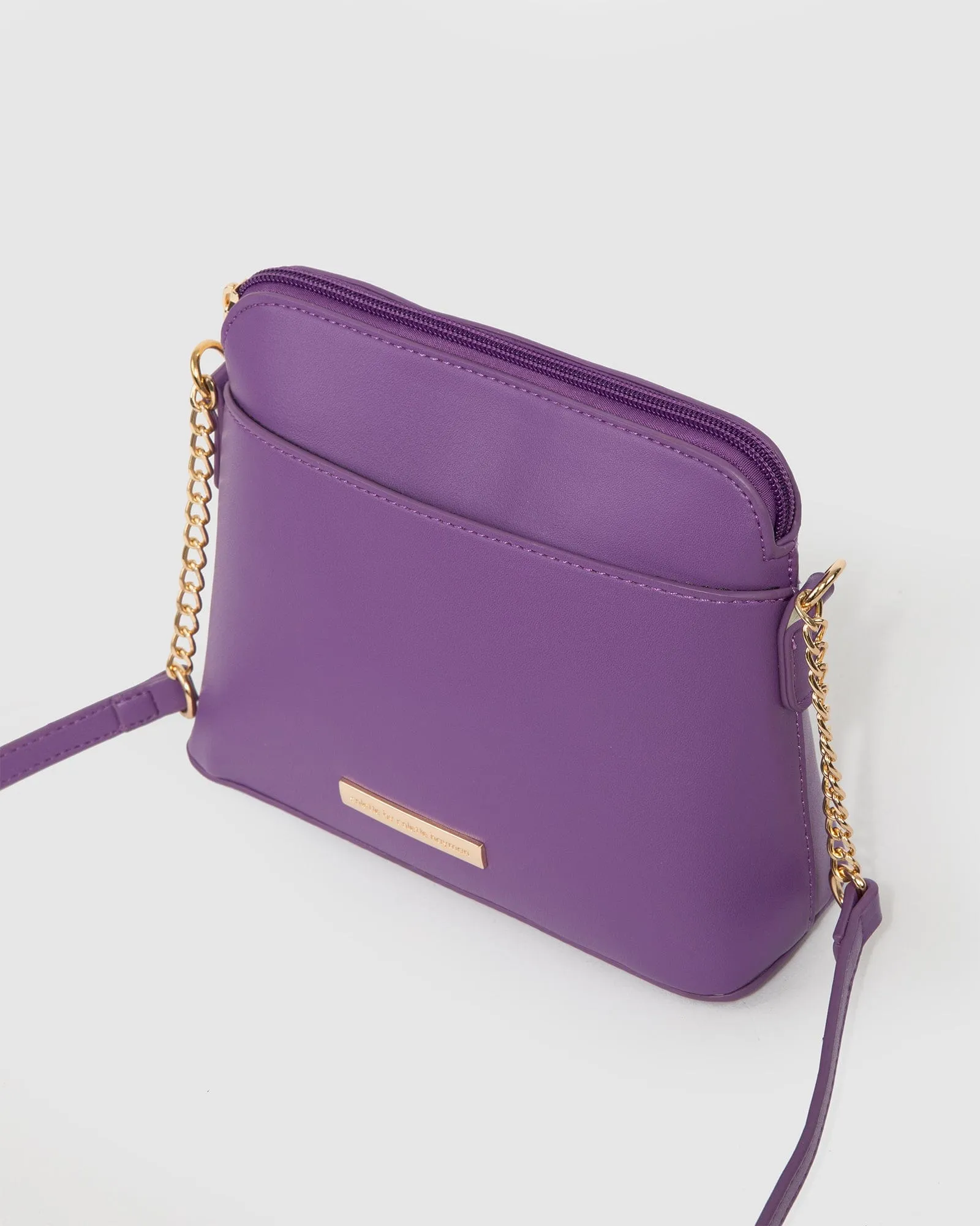 Purple Karen Plate Crossbody Bag sold by Collete Hayman product image thumbnail 5