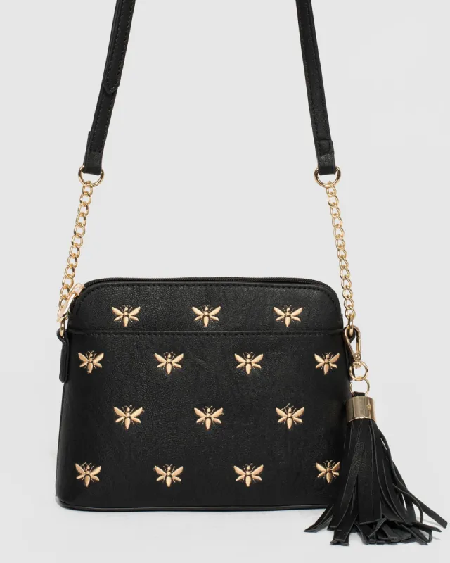 Black Karen Bee Crossbody Bag sold by Collete Hayman