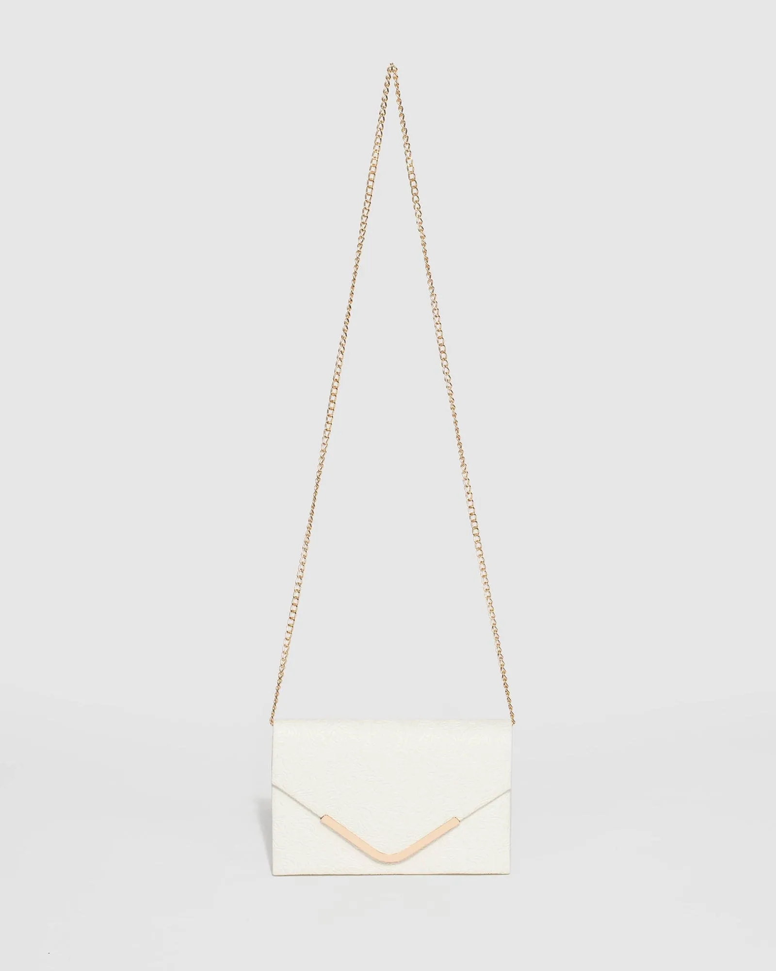White Lila Emboss Clutch Bag sold by Collete Hayman product image thumbnail 4