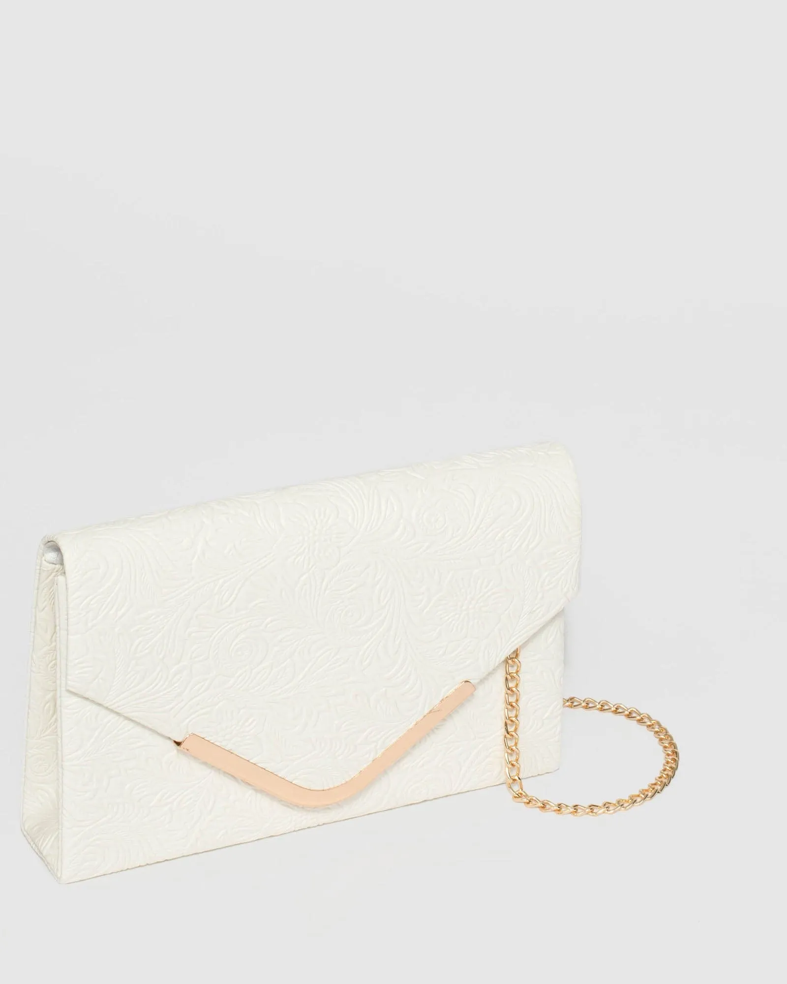 White Lila Emboss Clutch Bag sold by Collete Hayman product image thumbnail 3