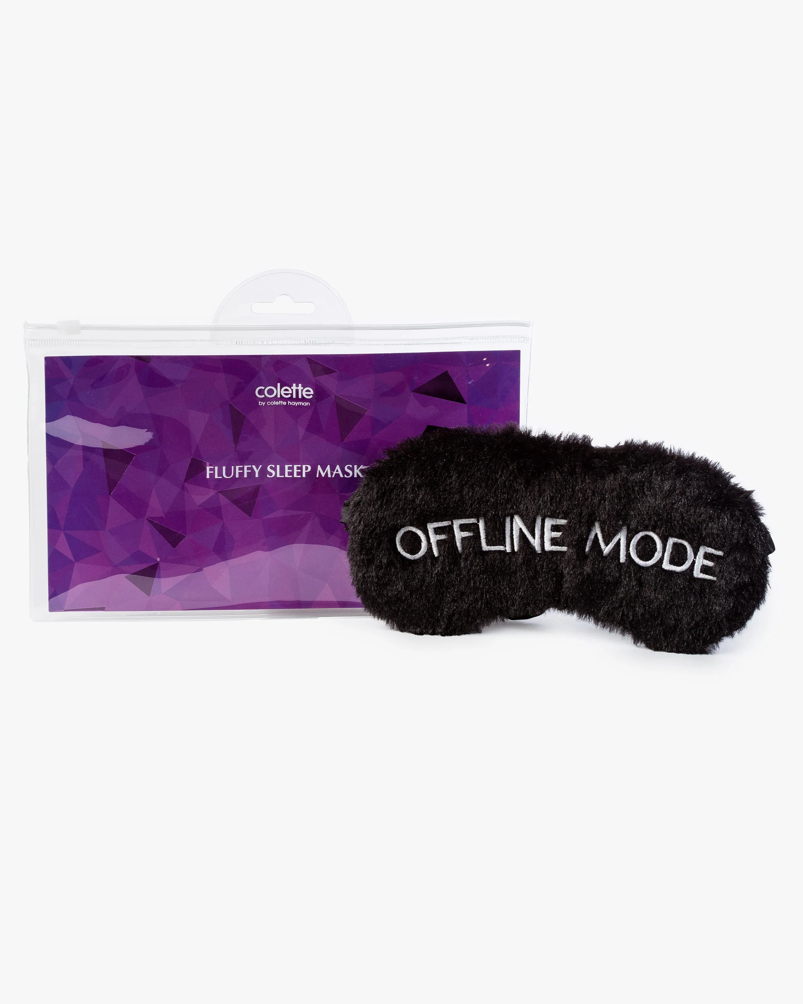 Black Offline Mode Fluffy Sleep Mask sold by Collete Hayman product image thumbnail 3