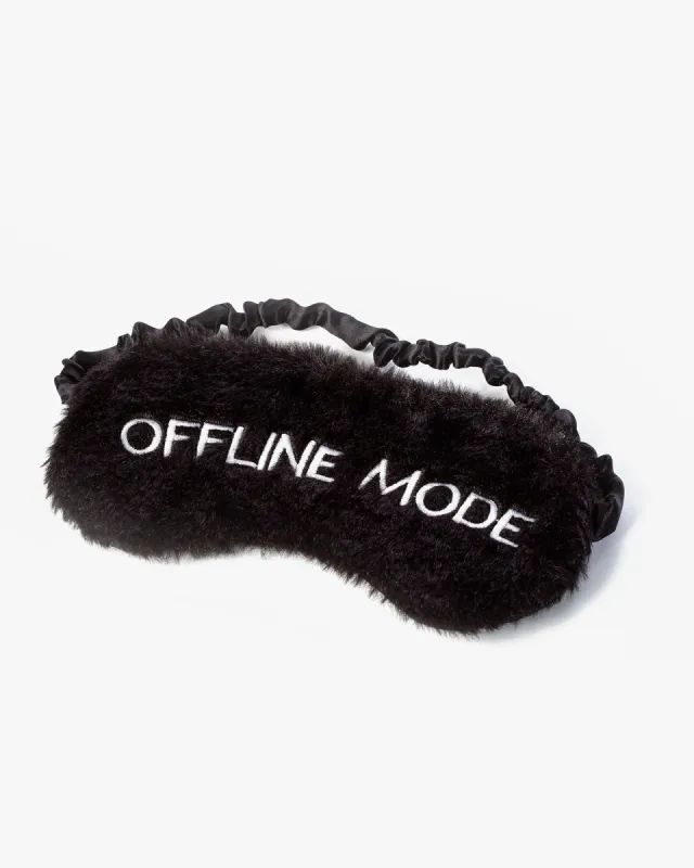 Black Offline Mode Fluffy Sleep Mask sold by Collete Hayman