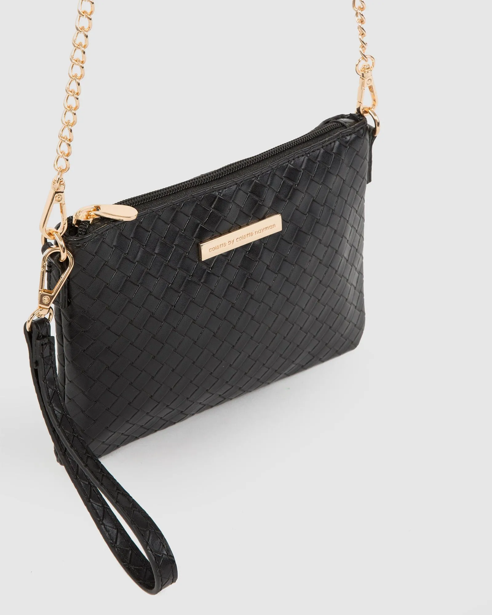 Black Weave Peta Wristlet Clutch Bag sold by Collete Hayman product image thumbnail 2