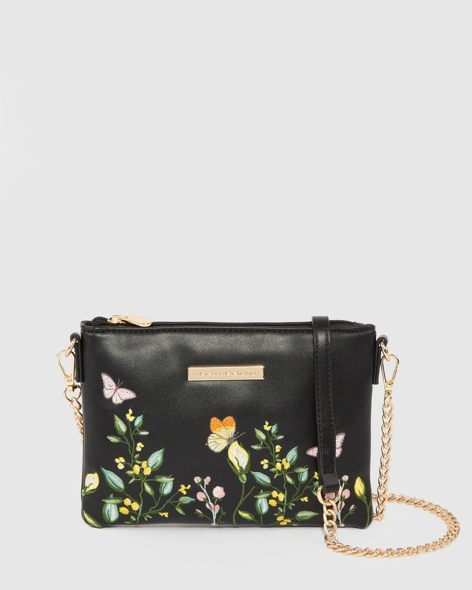 Black Floral Peta Wristlet Clutch Bag sold by Collete Hayman