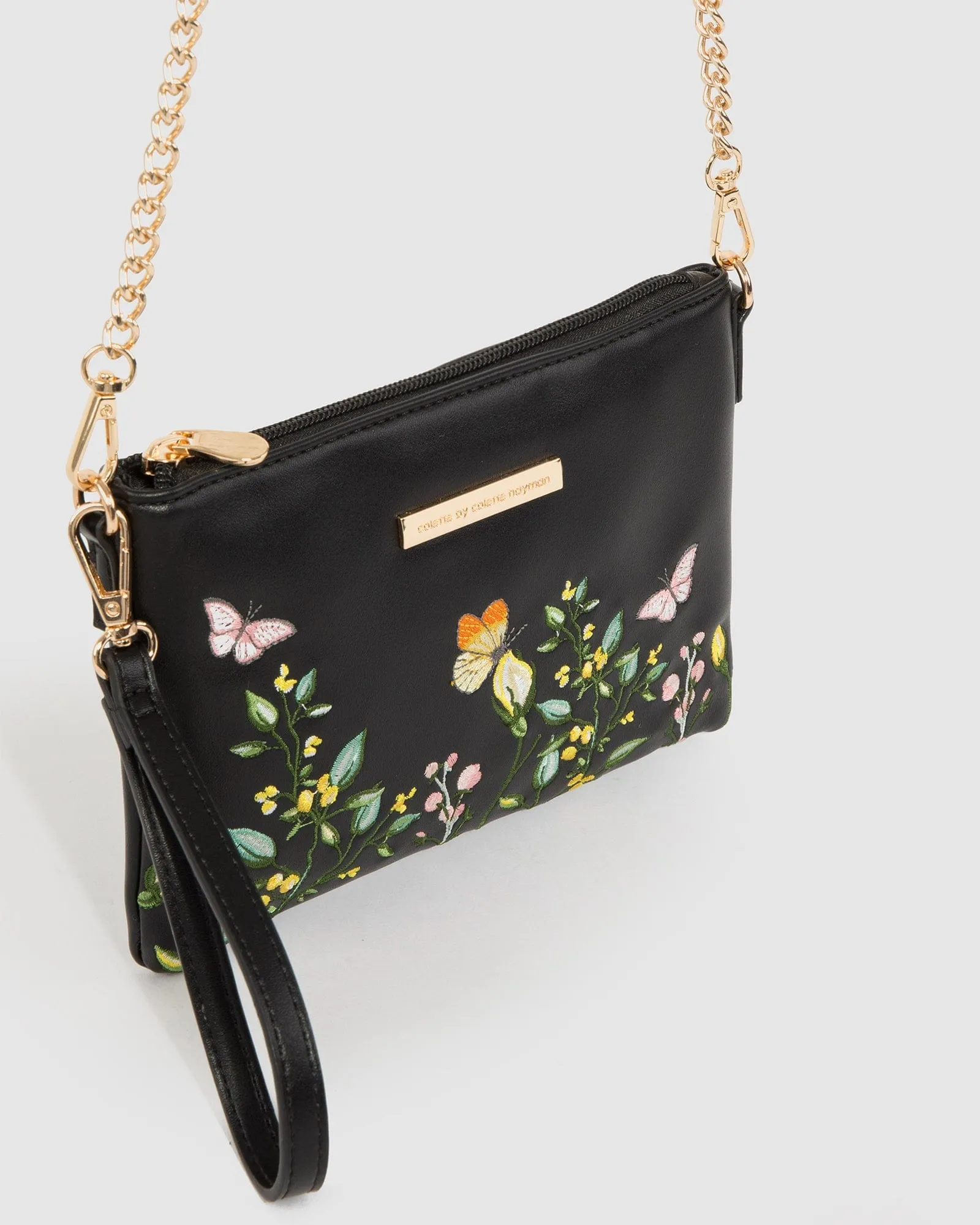 Black Floral Peta Wristlet Clutch Bag sold by Collete Hayman product image thumbnail 2