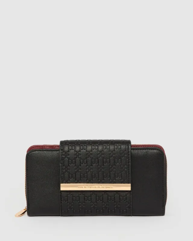 Black Blake Embossed Wallet sold by Collete Hayman