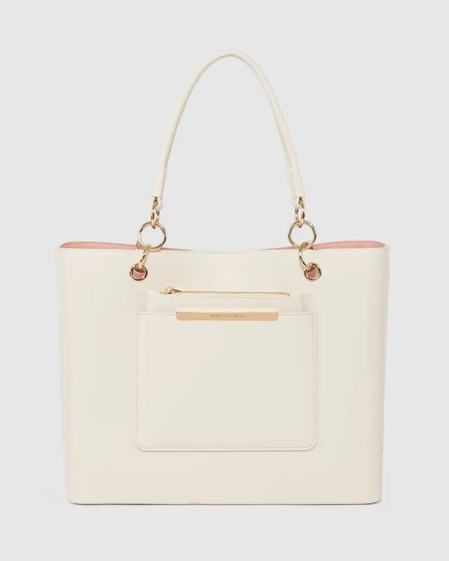Ivory Tia Large Pocket Tote Bag sold by Collete Hayman
