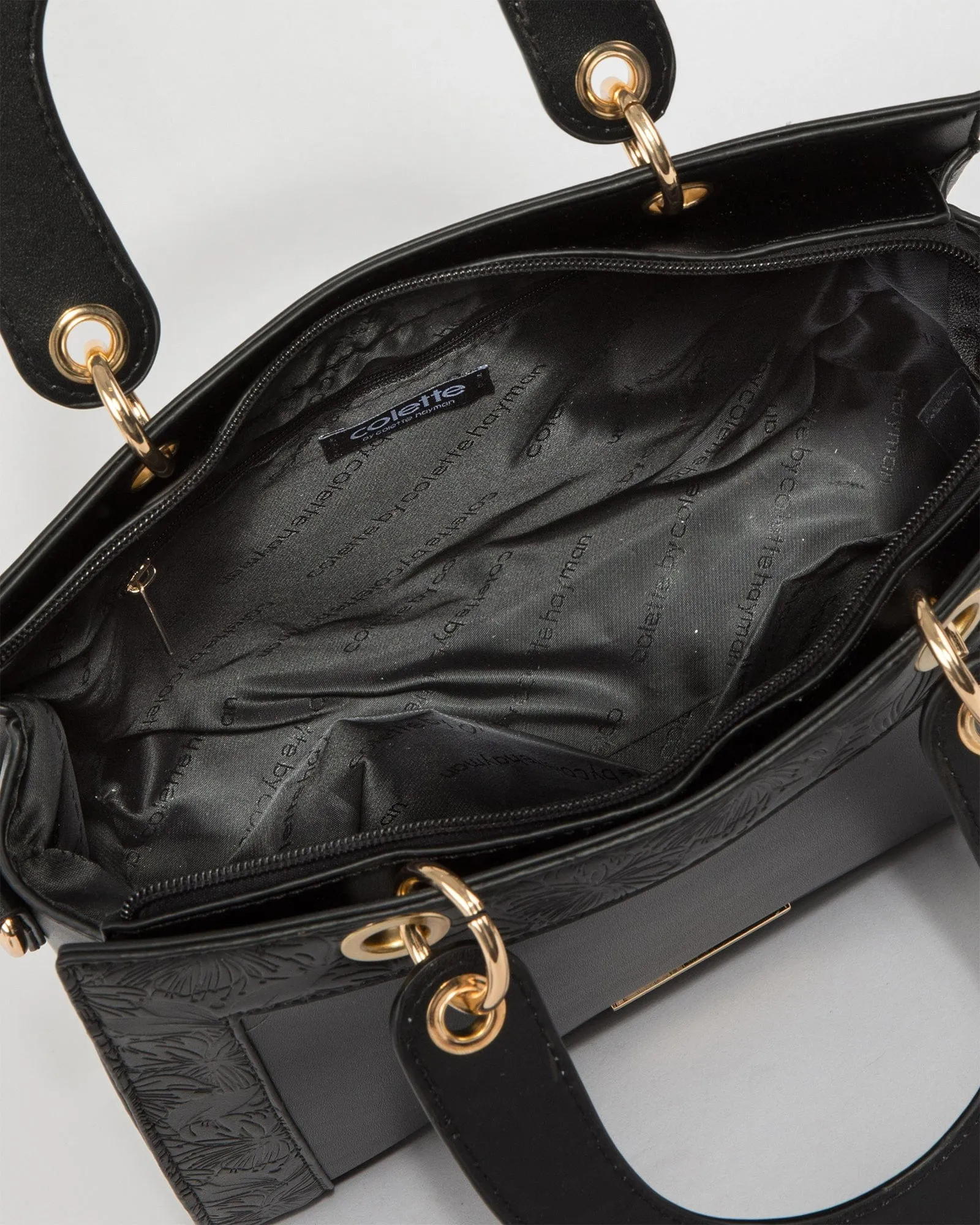 Black Ella Emboss Tote Bag sold by Collete Hayman product image thumbnail 5