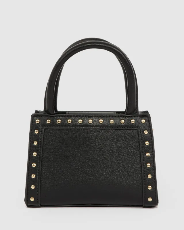 Black Philippa Mini Stud Tote Bag sold by Collete Hayman
