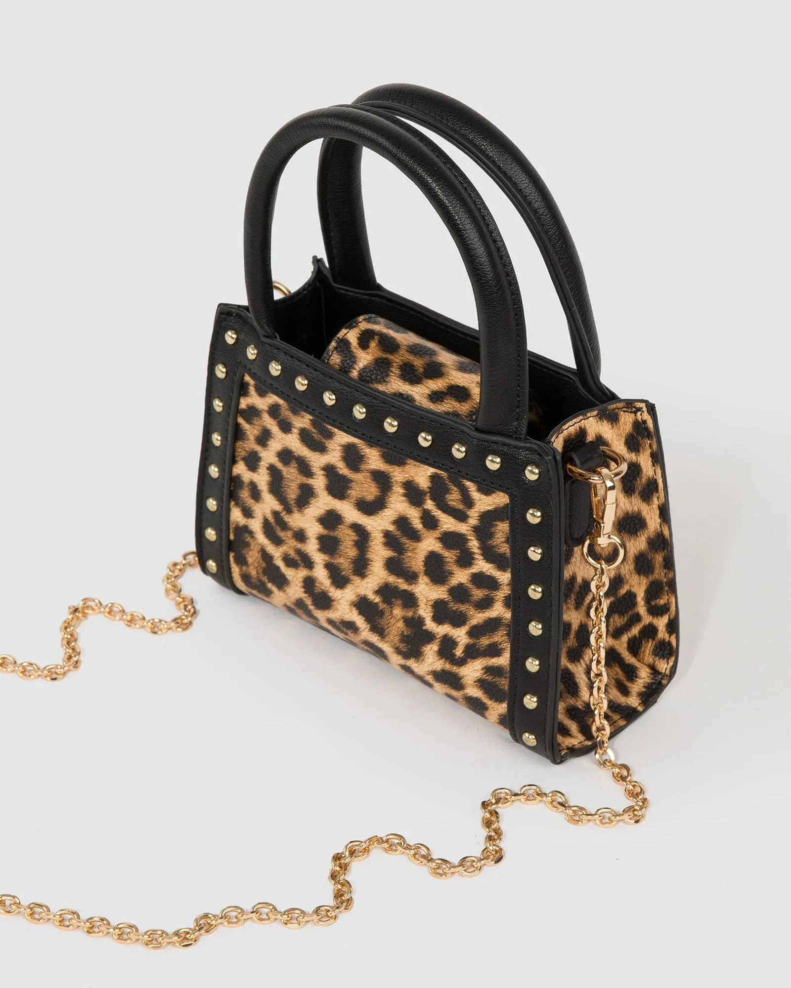 Leopard Print Philippa Mini Stud Tote Bag sold by Collete Hayman product image thumbnail 4