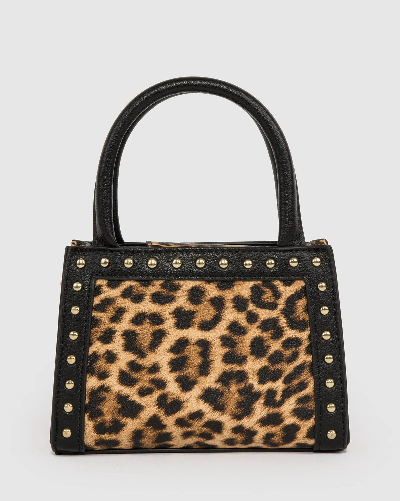 Leopard Print Philippa Mini Stud Tote Bag sold by Collete Hayman