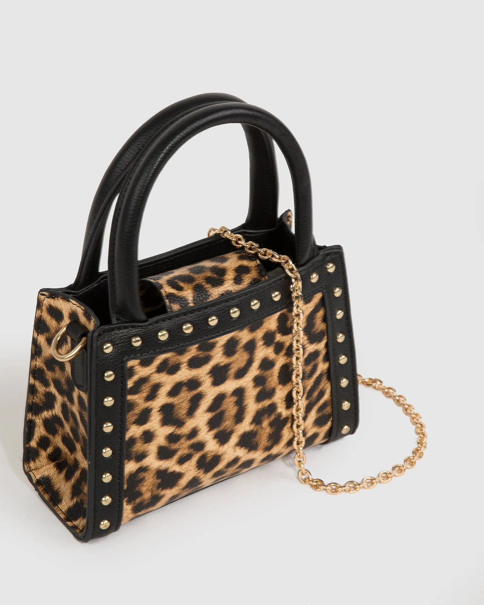 Leopard Print Philippa Mini Stud Tote Bag sold by Collete Hayman product image thumbnail 2