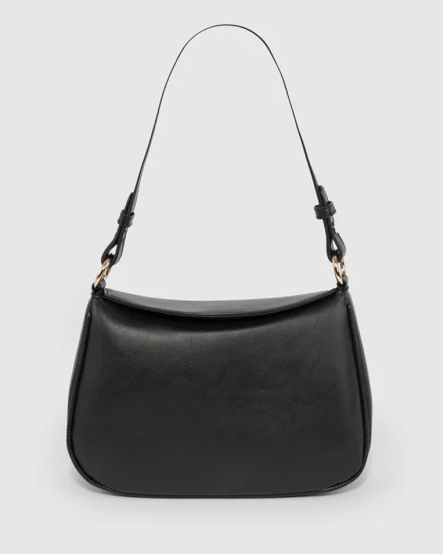 Black Stella Curved Shoulder Bag sold by Collete Hayman