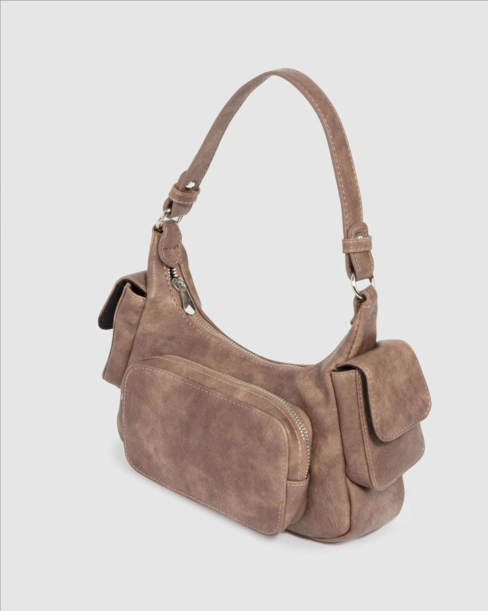 Brown Delilah Pocket Shoulder Bag sold by Collete Hayman product image thumbnail 4
