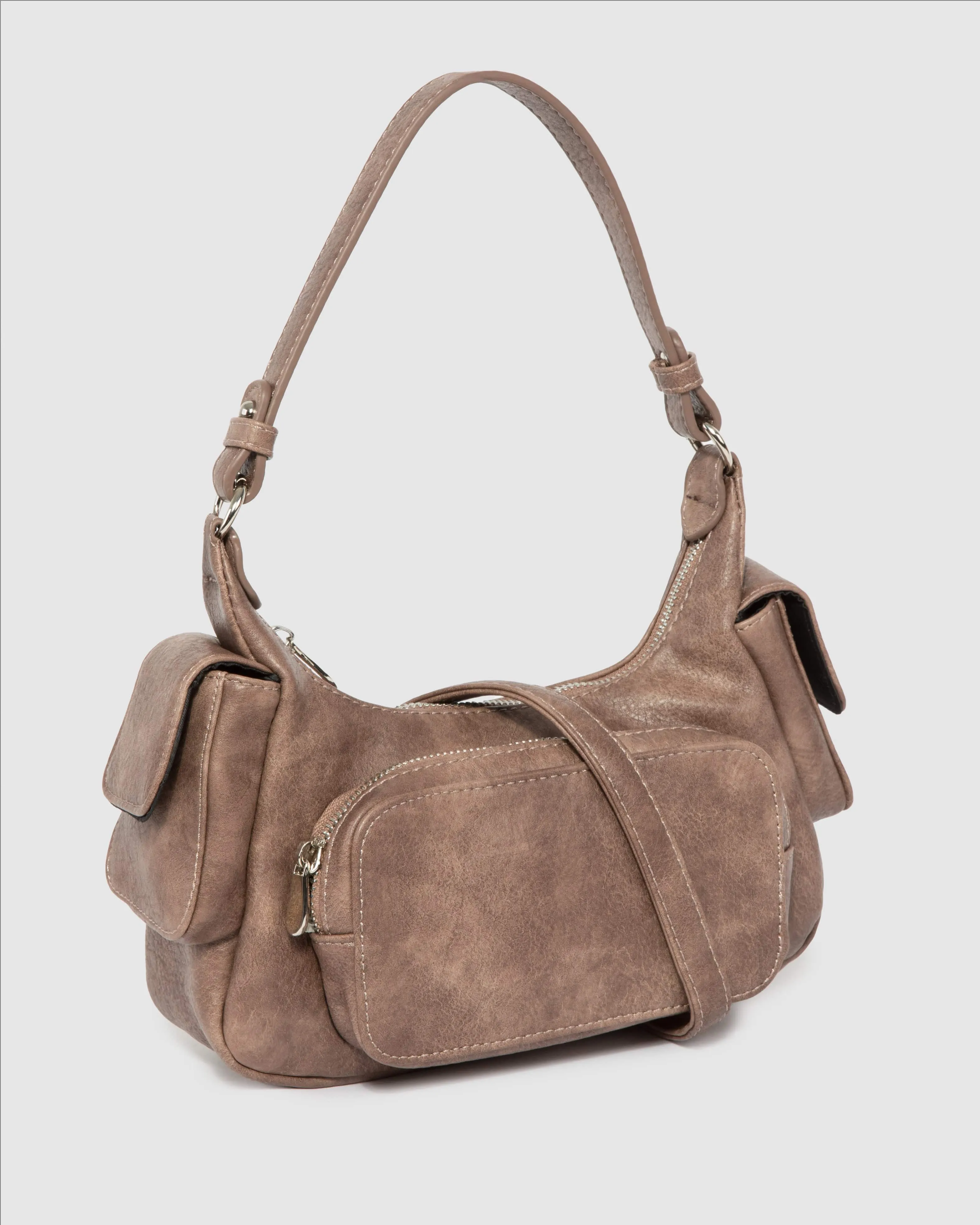 Brown Delilah Pocket Shoulder Bag sold by Collete Hayman product image thumbnail 2