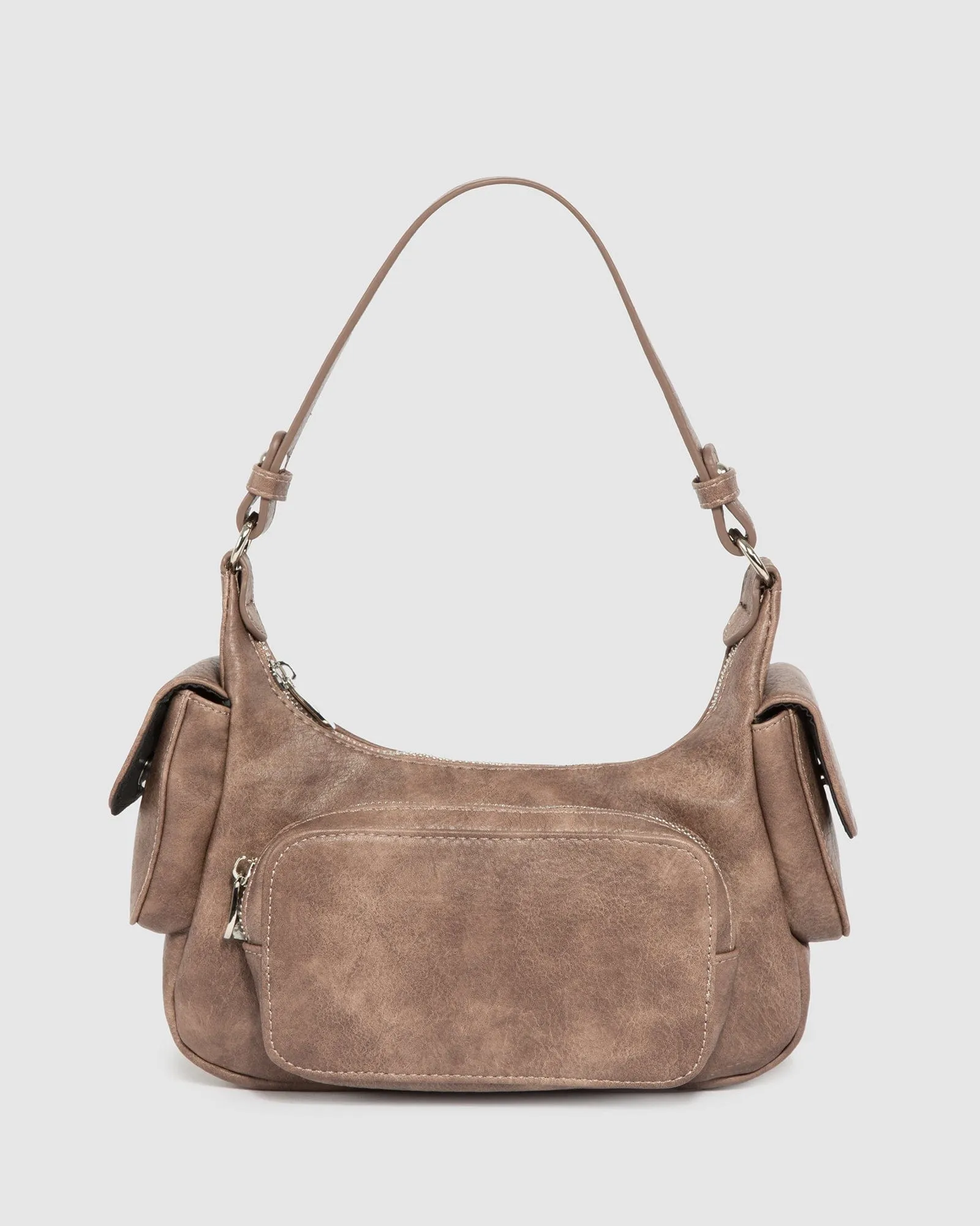 Brown Delilah Pocket Shoulder Bag sold by Collete Hayman