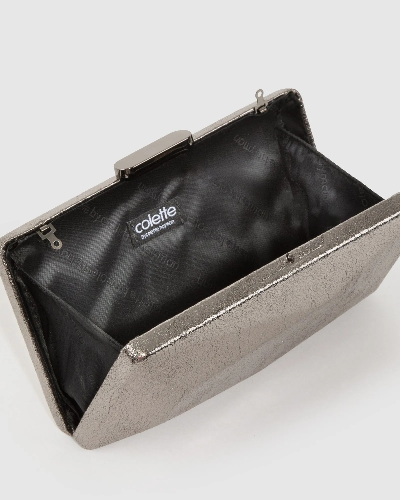 Gunmetal Liza Geo Hardcase Clutch Bag sold by Collete Hayman product image thumbnail 5
