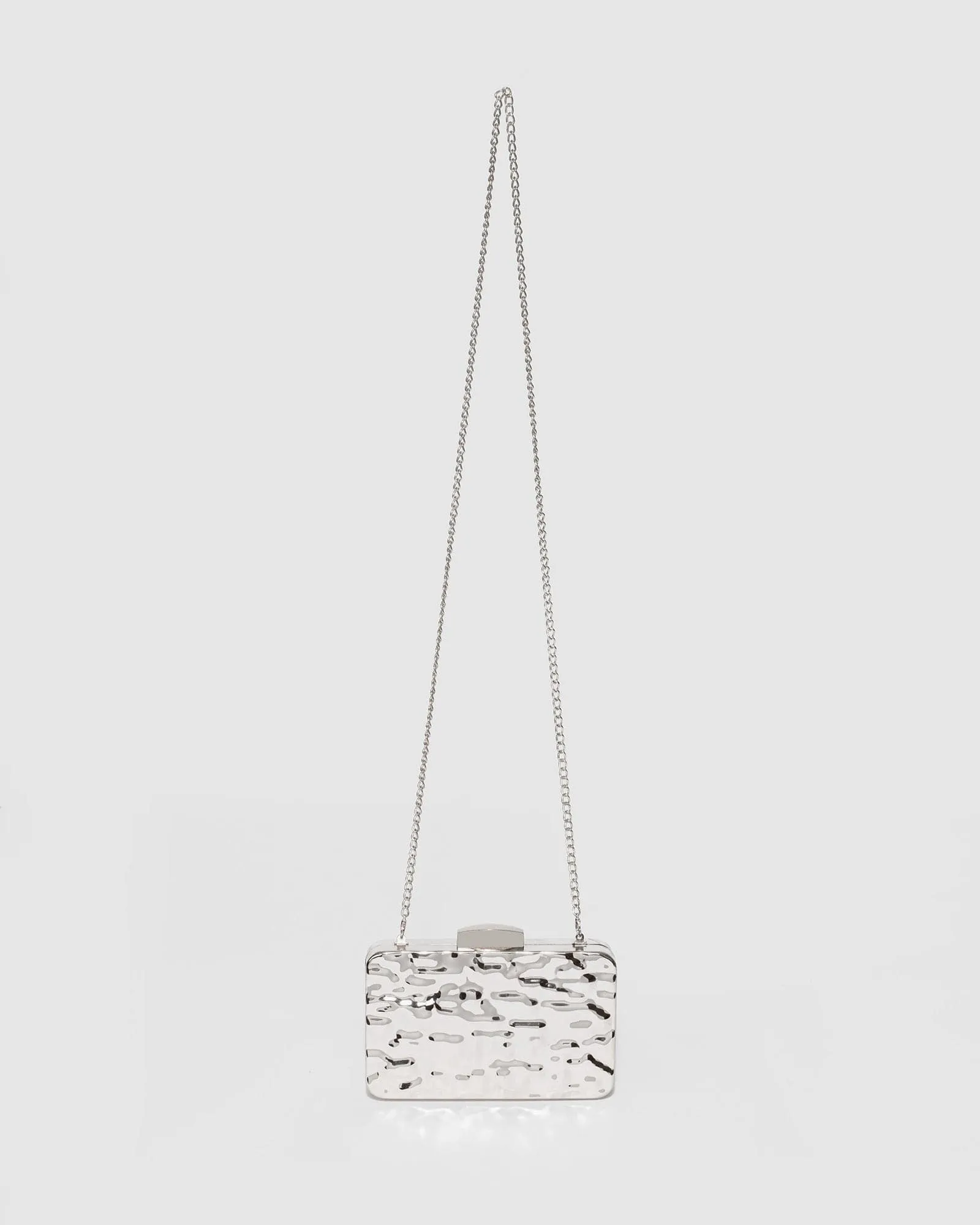 Silver Aurelia Textured Metal Clutch Bag sold by Collete Hayman product image thumbnail 3