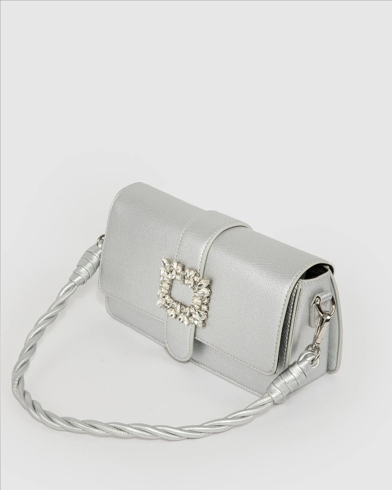 Silver Francesca Crystal Shoulder Bag sold by Collete Hayman product image thumbnail 5