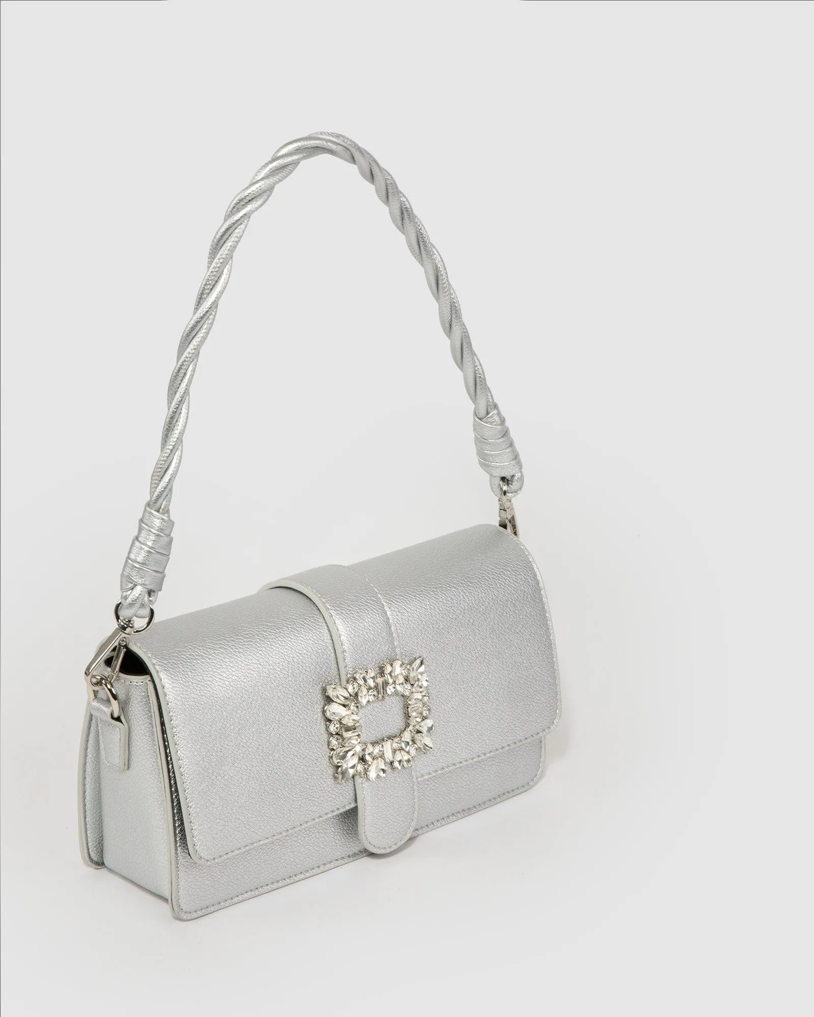 Silver Francesca Crystal Shoulder Bag sold by Collete Hayman product image thumbnail 4