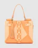 Orange Stephanie Braided Panel Tote Bag sold by Collete Hayman