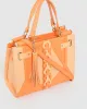 Orange Stephanie Braided Panel Tote Bag sold by Collete Hayman