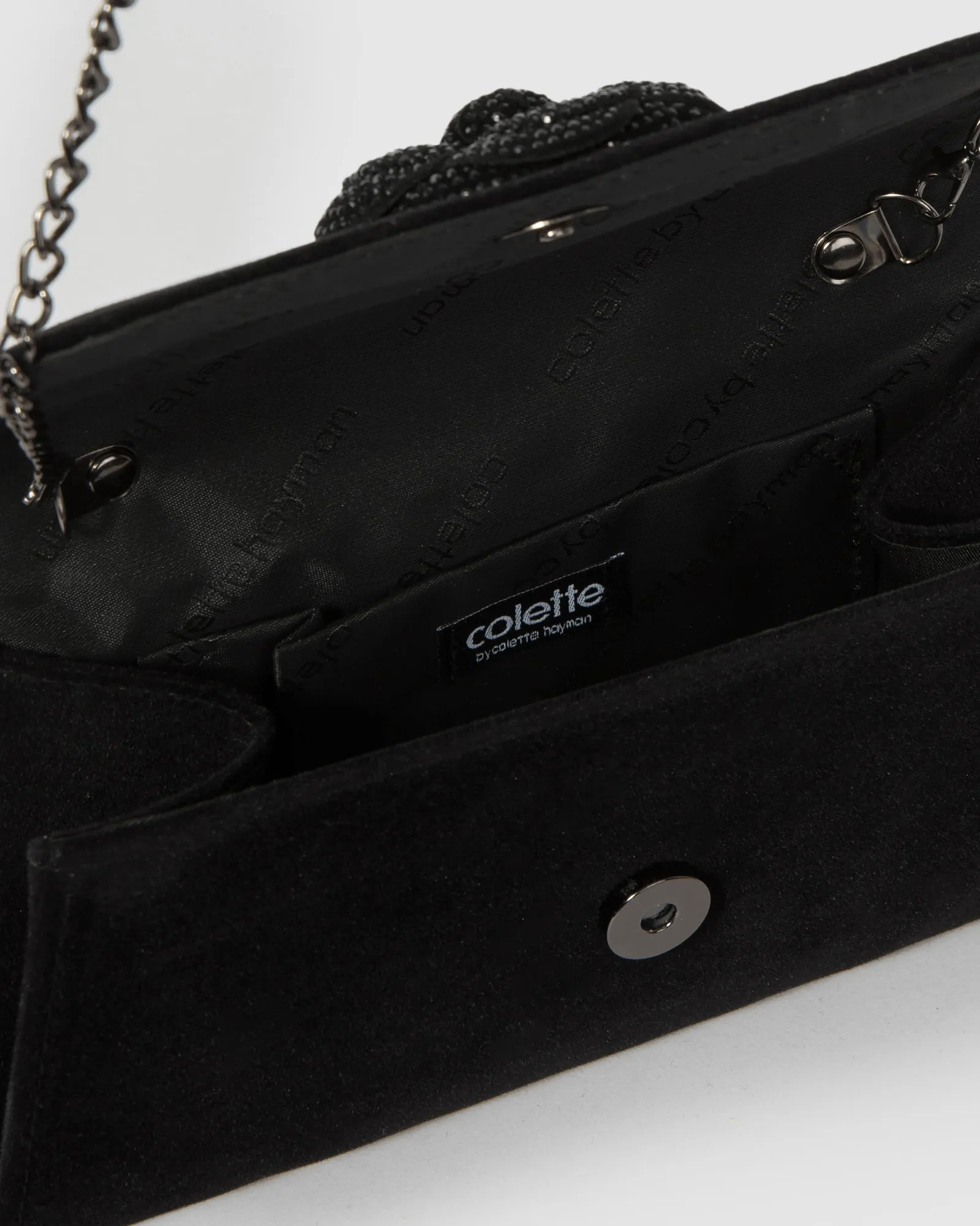 Black Leaha Rose Evening Clutch Bag sold by Collete Hayman product image thumbnail 4