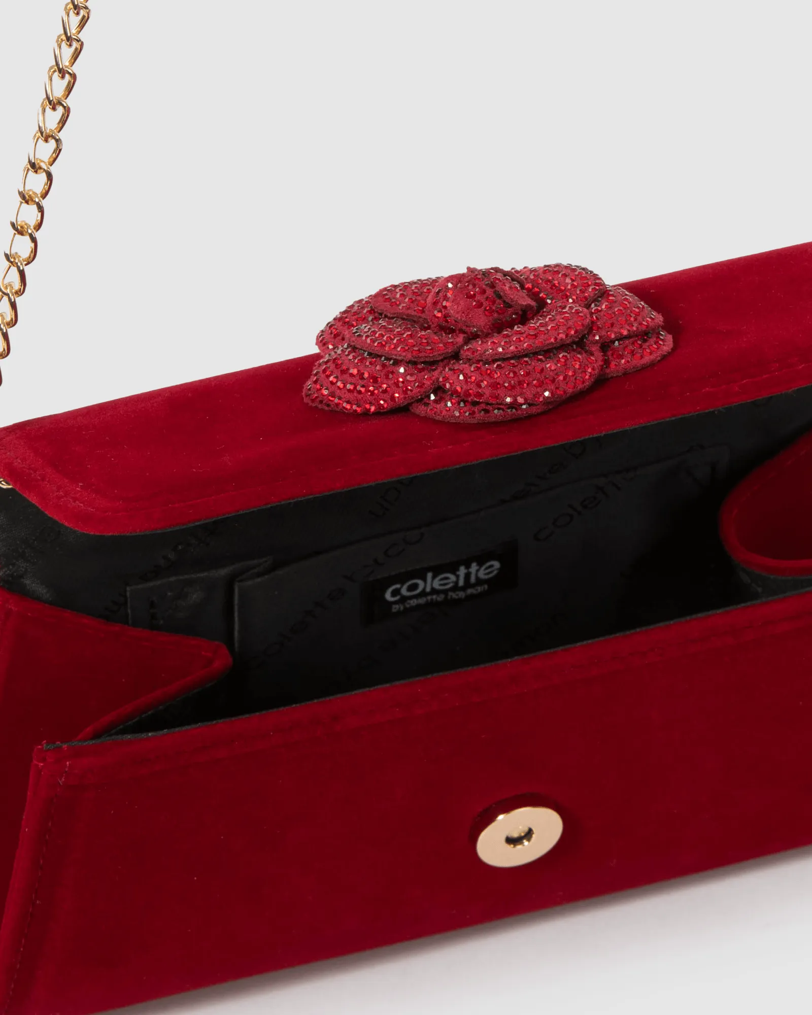 Red Leaha Rose Evening Clutch Bag sold by Collete Hayman product image thumbnail 4