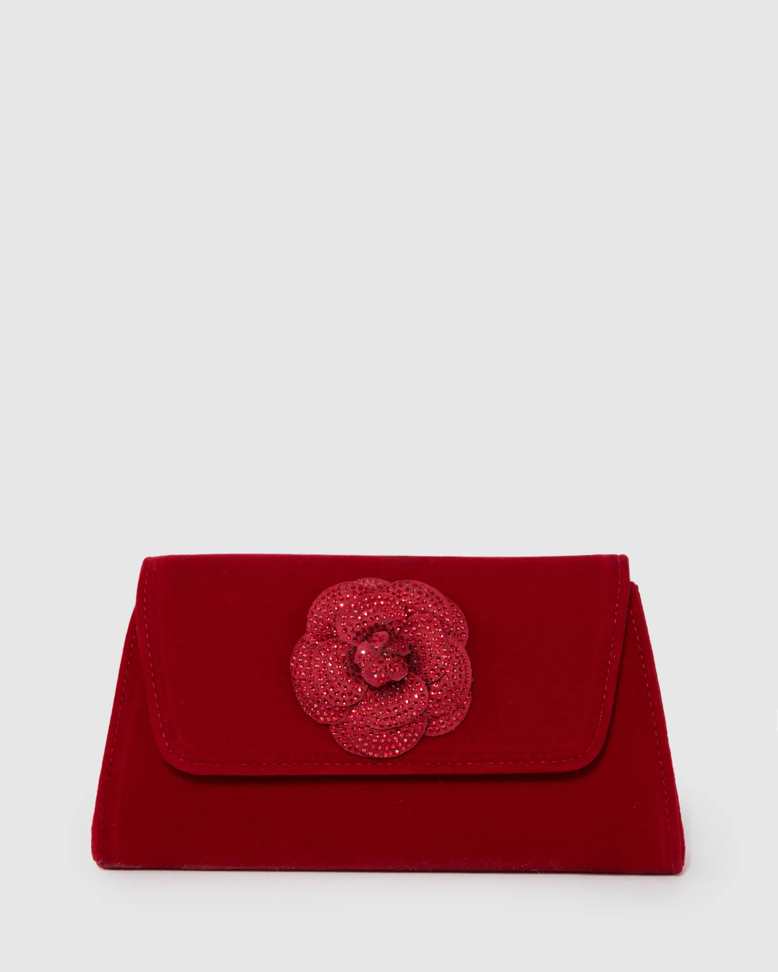 Red Leaha Rose Evening Clutch Bag sold by Collete Hayman