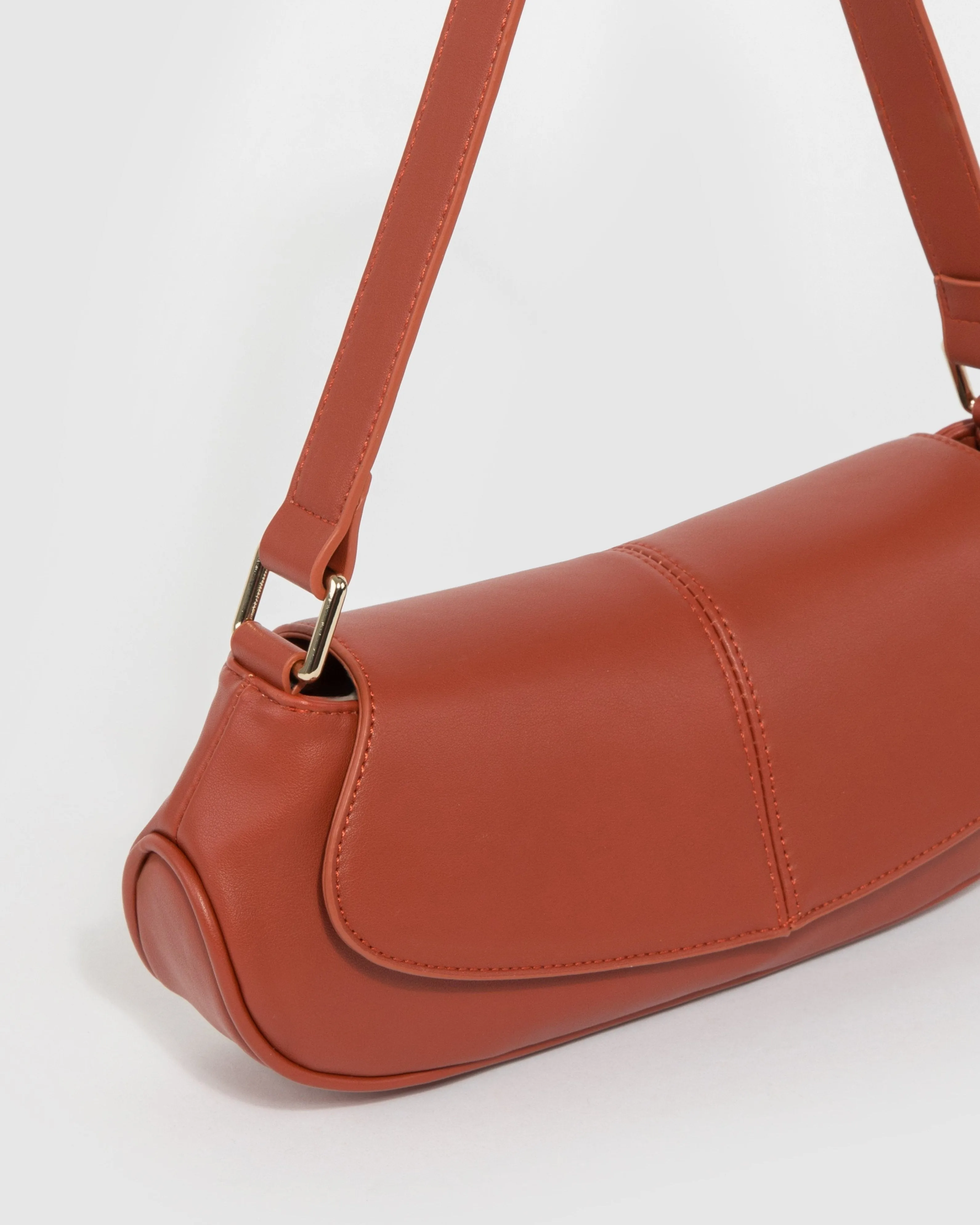 Terracotta Suki Baguette Bag sold by Collete Hayman product image thumbnail 2