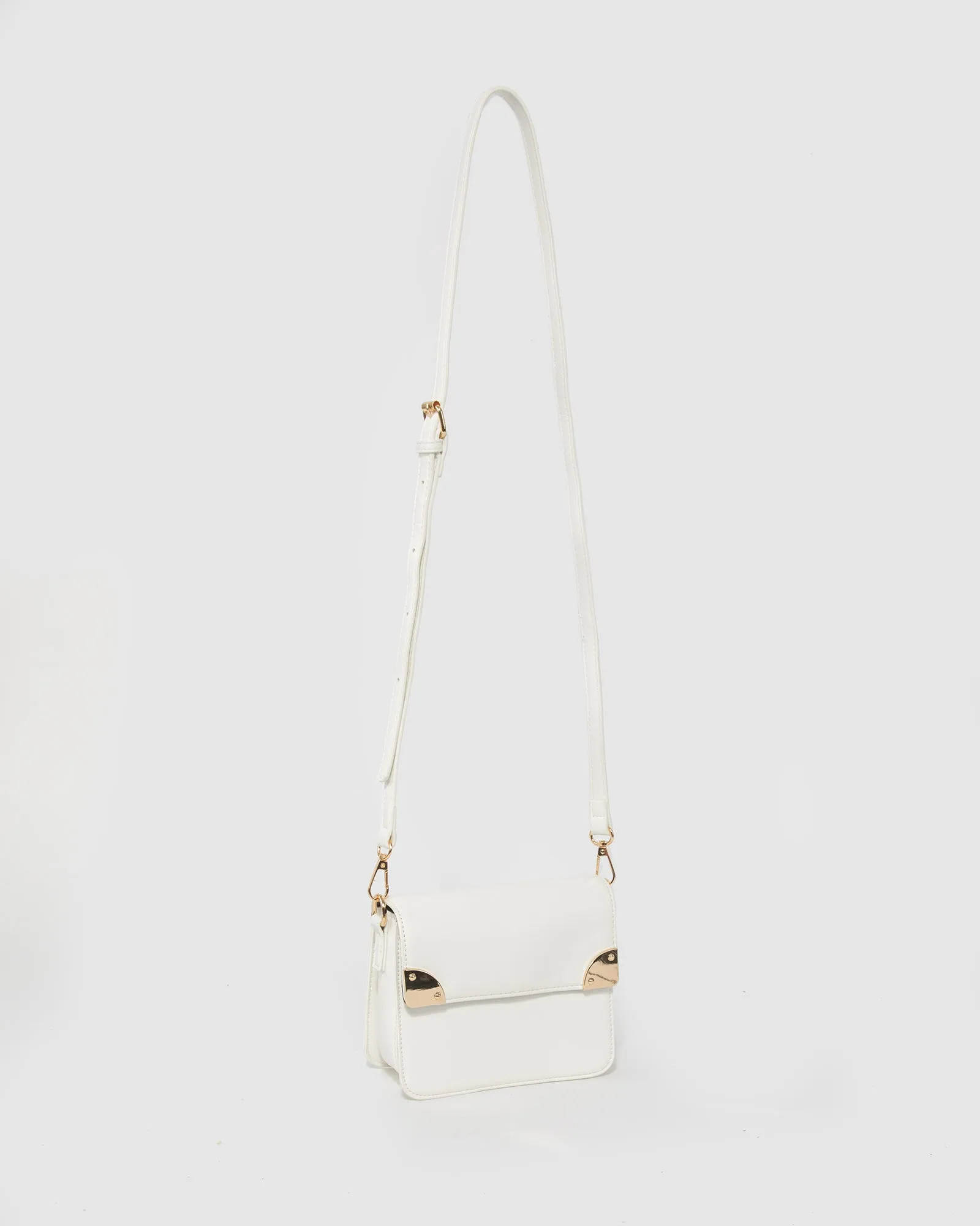 White Elsa Hardware Mini Crossbody Bag sold by Collete Hayman product image thumbnail 3