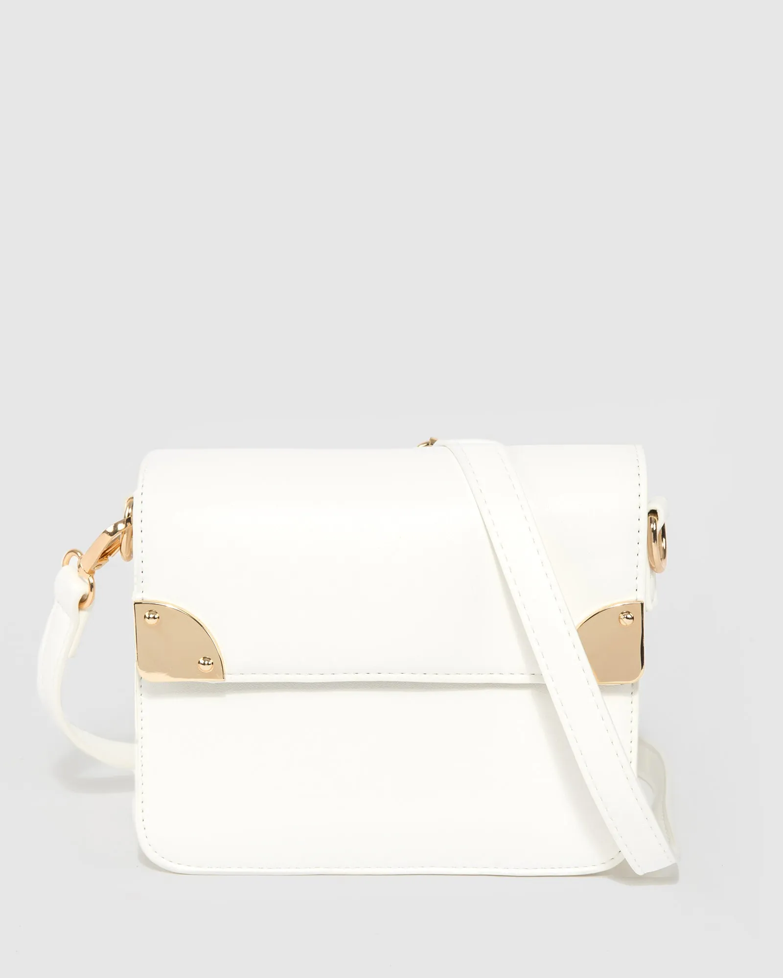 White Elsa Hardware Mini Crossbody Bag sold by Collete Hayman