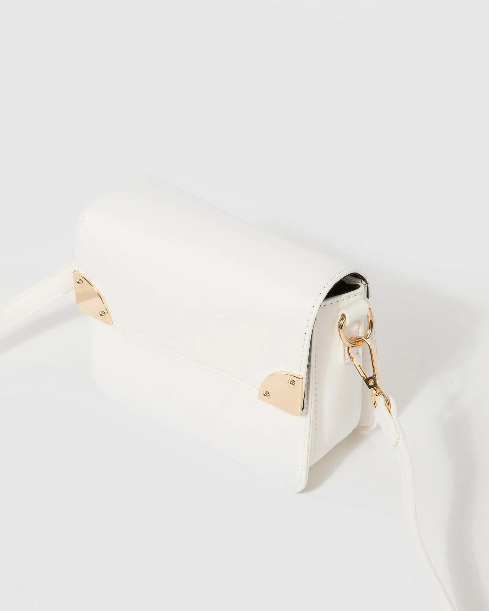 White Elsa Hardware Mini Crossbody Bag sold by Collete Hayman product image thumbnail 5