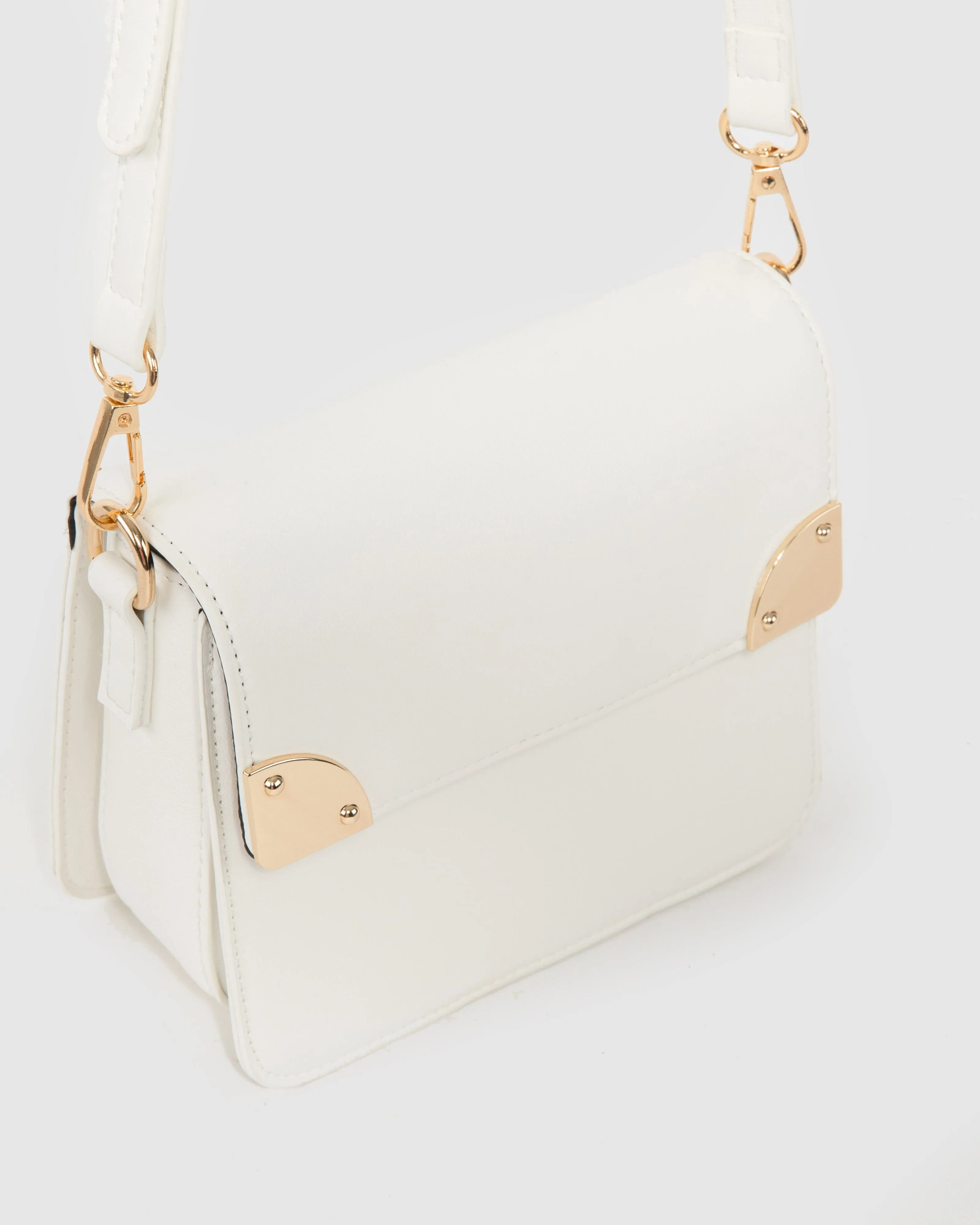 White Elsa Hardware Mini Crossbody Bag sold by Collete Hayman product image thumbnail 2