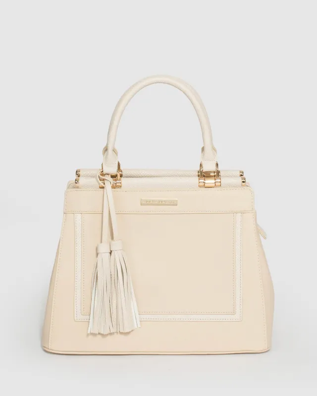 Ivory Yevette Tassel Tote Bag sold by Collete Hayman