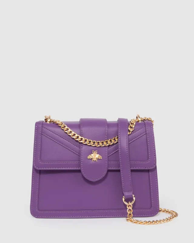 Purple Rachel Bee Crossbody Bag sold by Collete Hayman