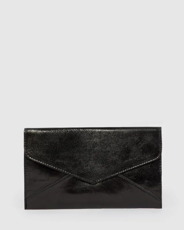 Black Kelly Envelope Clutch Bag sold by Collete Hayman