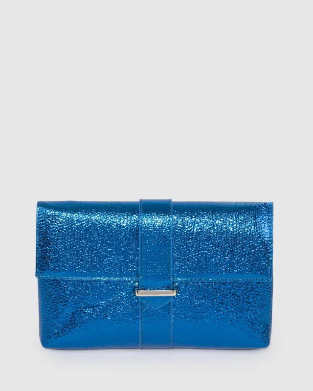 Blue Keira Clutch Bag sold by Collete Hayman